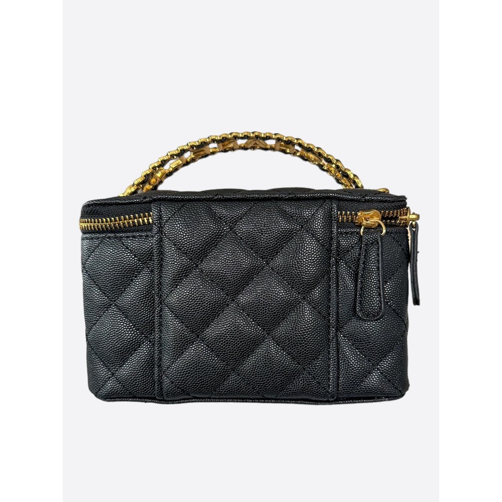 Chanel Black & Gold Quilted Caviar Pick Me Up Vanity Bag - Picture 3 of 8